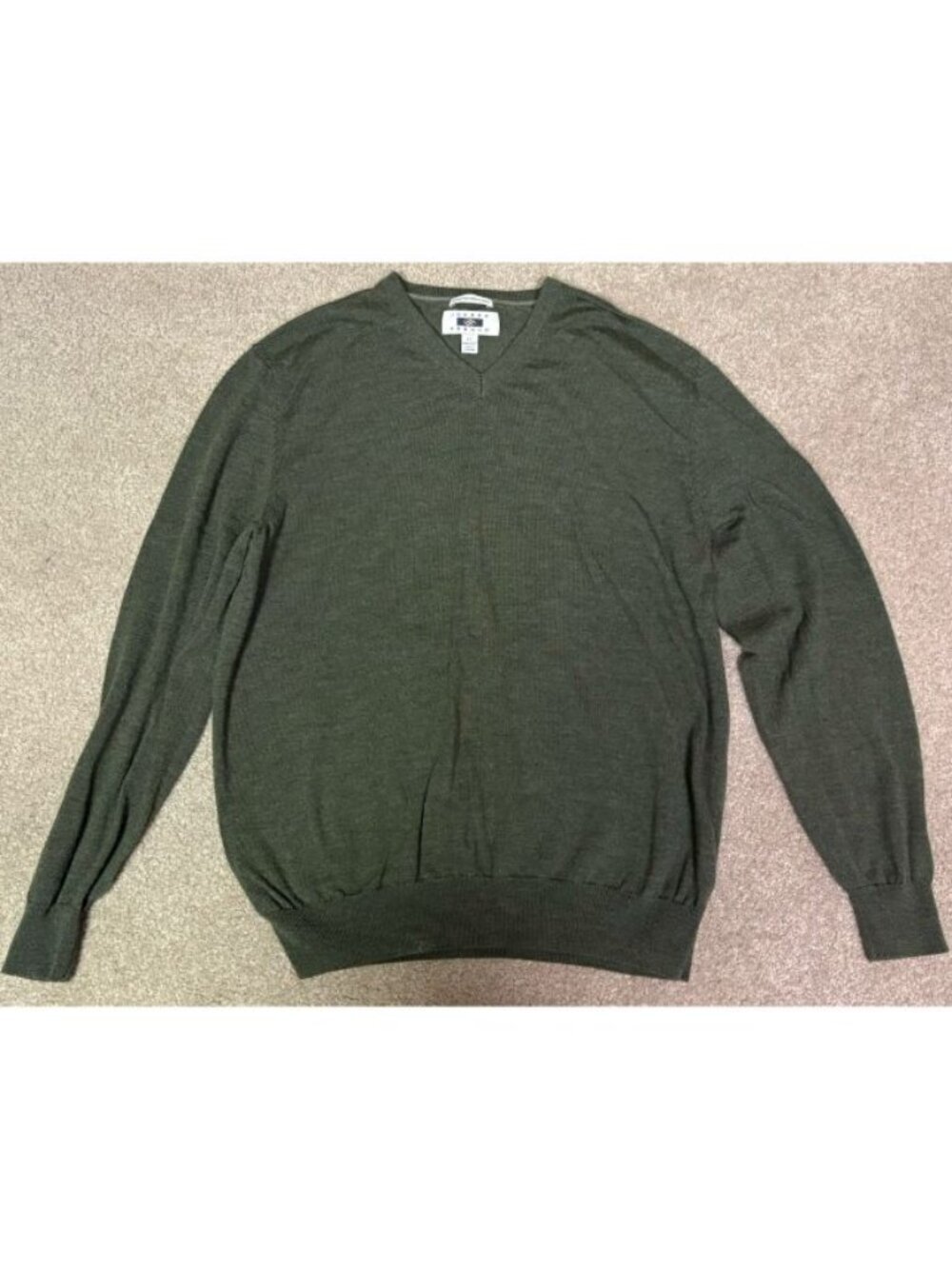 Joseph Abboud X-Large Green 100% Fine Merino Wool V-Neck Sweater NWOT